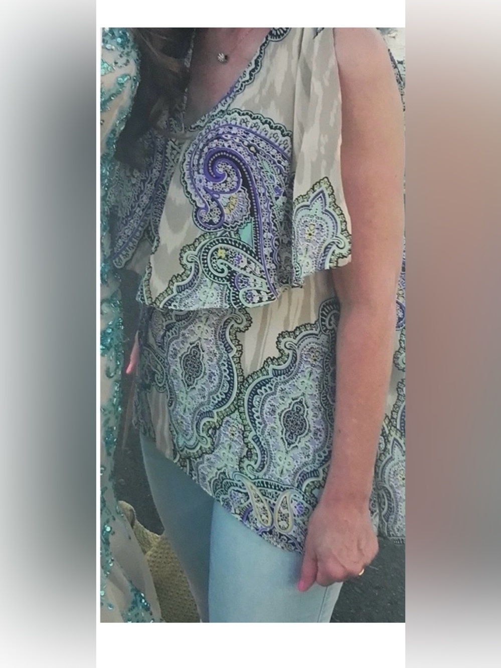 Dressbarn Boho Paisley Sleeveless Tunic Blouse/Size: SMALL